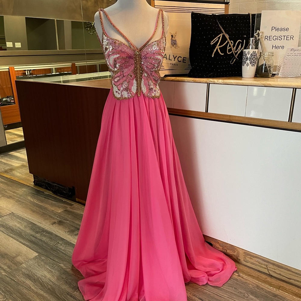 Sherri Hill Butterfly dress chiffon bottom size 2 to a 00